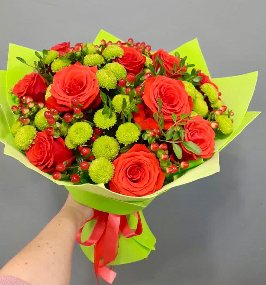 Букет цветов из: Хризантемы и Розы в Кривополянье