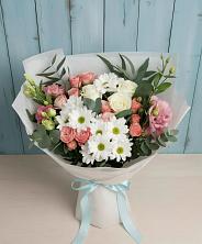 Букет цветов из:  Розы, Лизиантусы и Хризантемы в Кривополянье