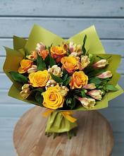 Букет цветов из:  Альстромерии и Розы в Кривополянье