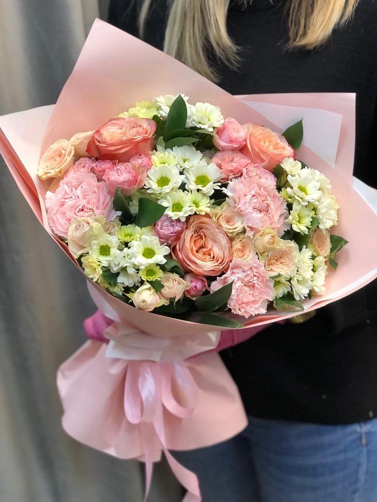 Букет цветов из: Гвоздики, Розы и Хризантемы в Кривополянье