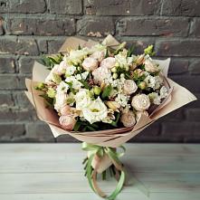 Букет цветов из:  Альстромерии, Розы и Хризантемы в Кривополянье