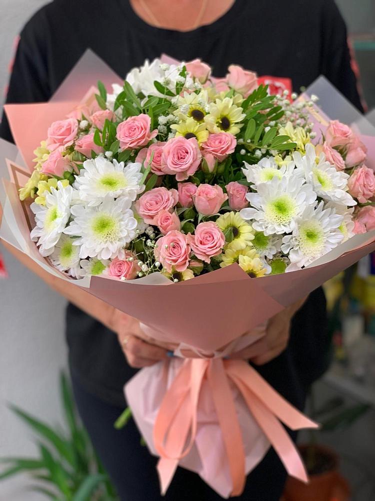 Букет цветов из: Розы и Хризантемы в Кривополянье