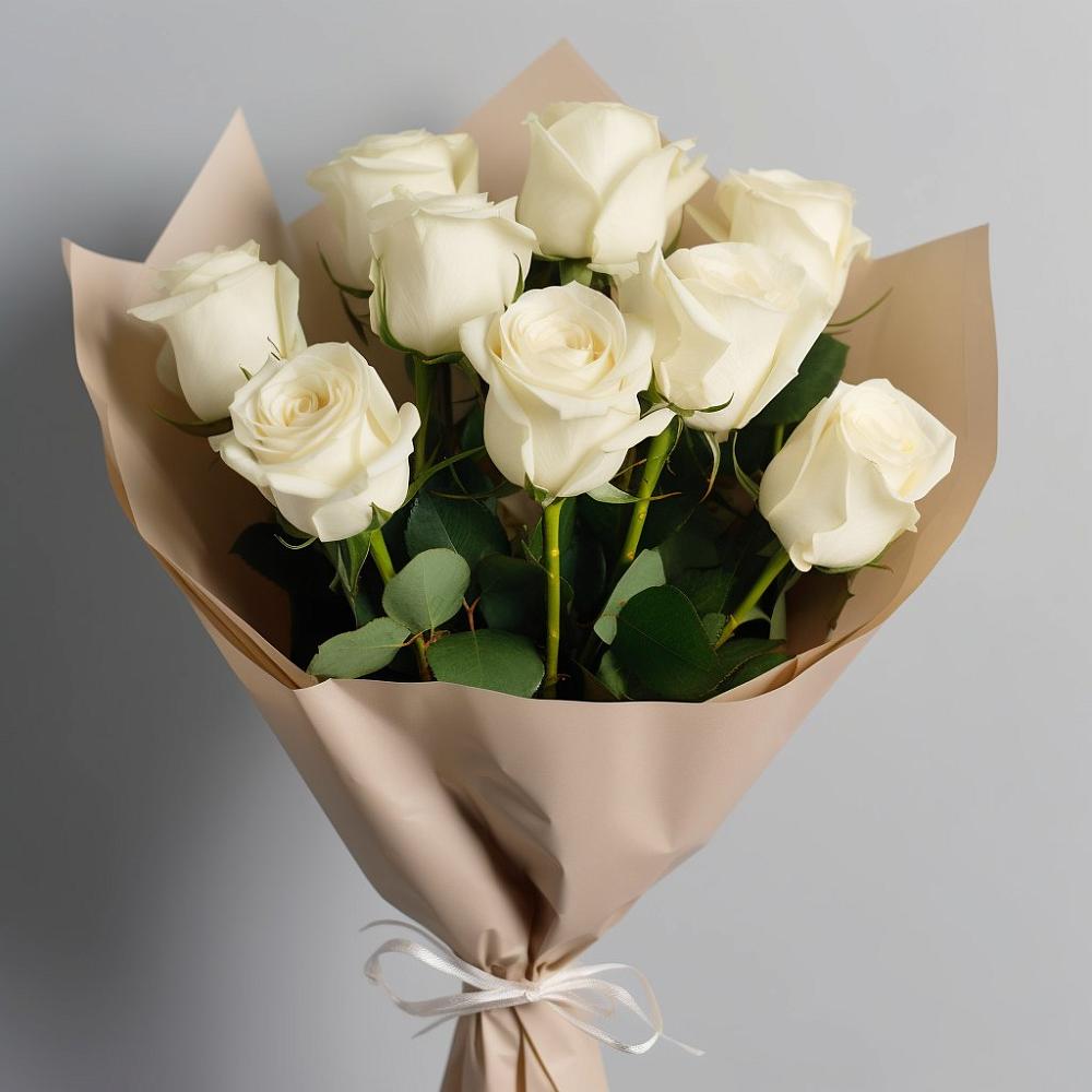 Букет 9 Белых роз Эдлесс Лав в Кривополянье