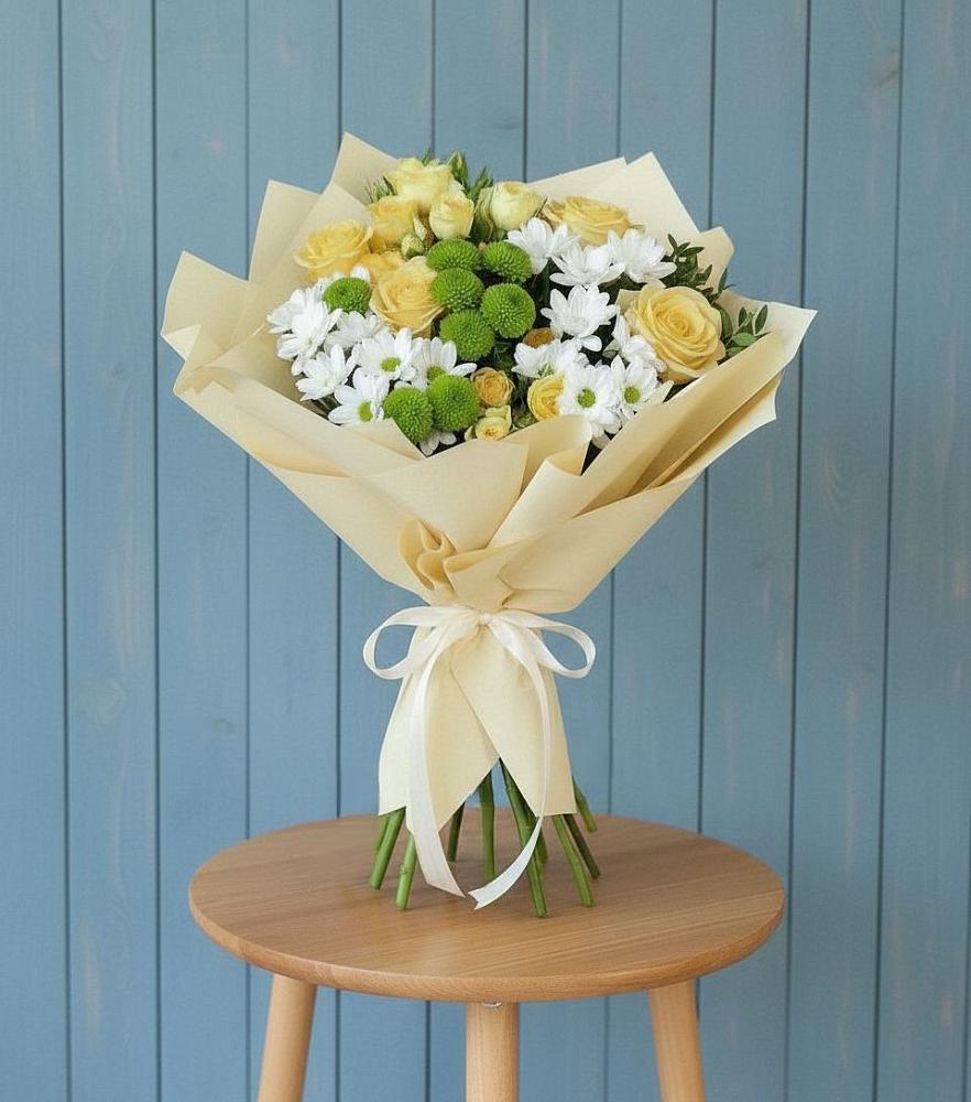 Букет цветов из: Хризантемы и Розы в Кривополянье