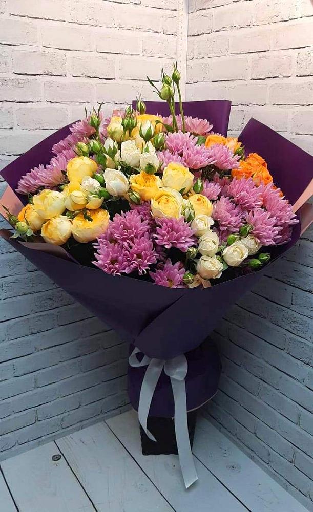 Букет цветов из: Хризантемы и Розы в Кривополянье