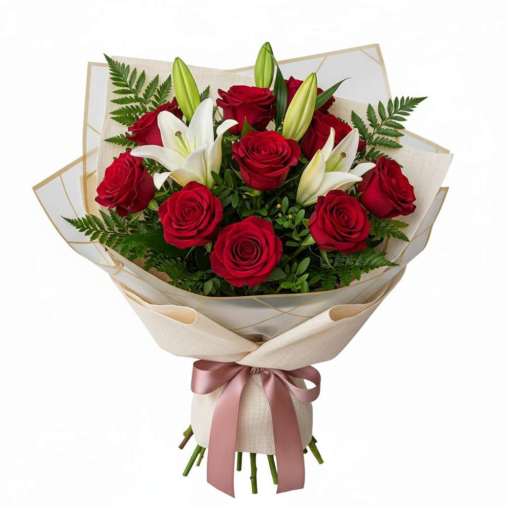 Букет цветов из: Лилии и Розы в Кривополянье