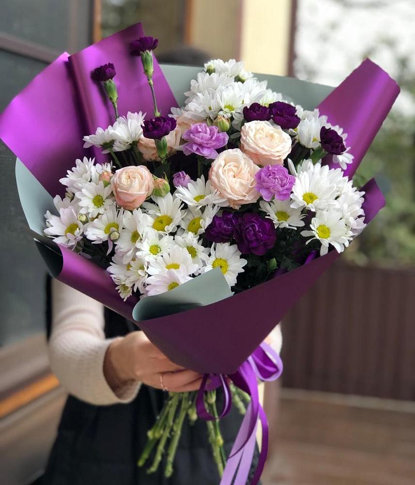 Букет цветов из: Хризантемы, Гвоздики и Розы в Кривополянье