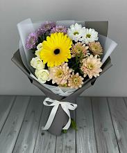 Букет цветов из:  Розы, Герберы и Хризантемы #REPLACE_PRED# Кривополянье