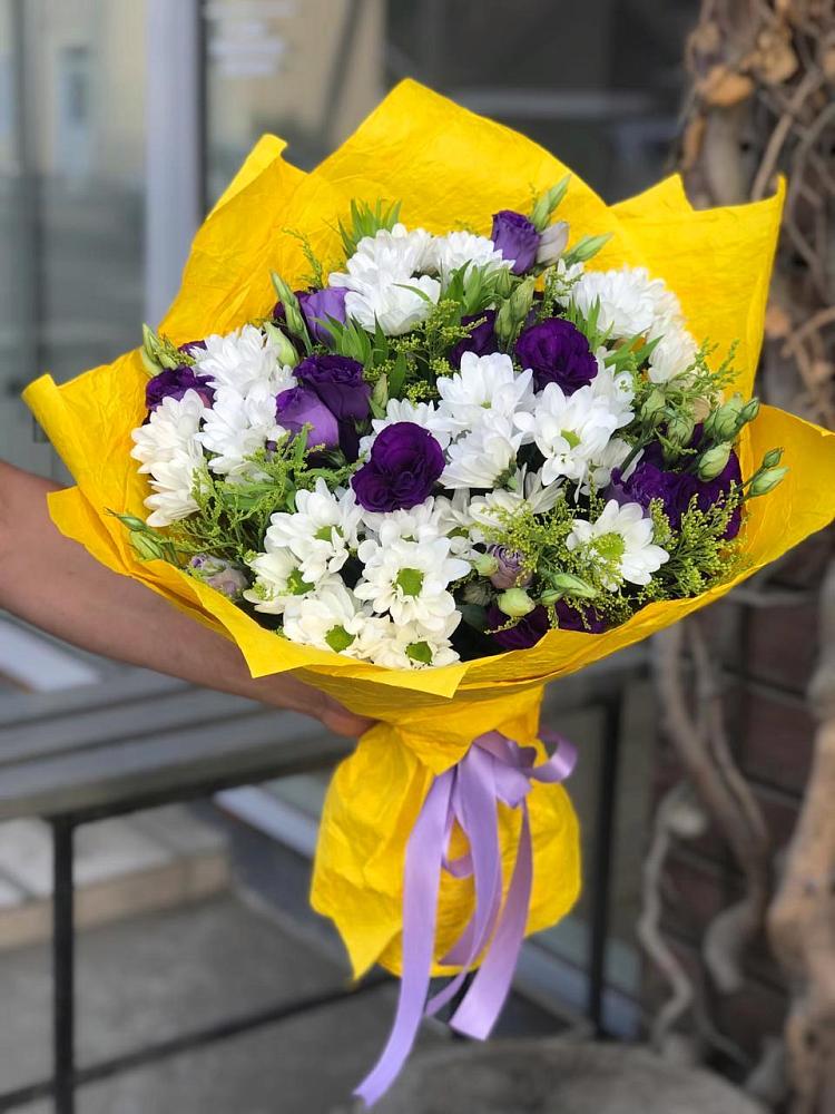 Букет цветов из: Ирисы, Хризантемы и Ромашки в Кривополянье
