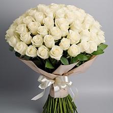 Букет 101 беля роза Белоснежка в Кривополянье