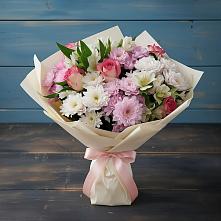 Букет цветов из:  Хризантемы, Альстромерии и Розы в Кривополянье