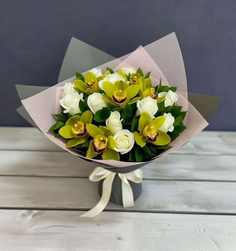 Букет цветов из: Орхидеи и Розы в Кривополянье