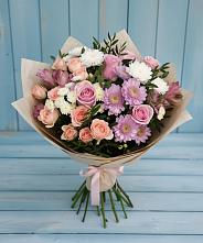 Букет цветов из:  Хризантемы, Розы и Альстромерии в Кривополянье