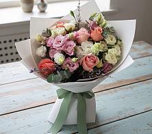 Букет цветов из:  Розы, Лизиантусы и Гвоздики в Кривополянье