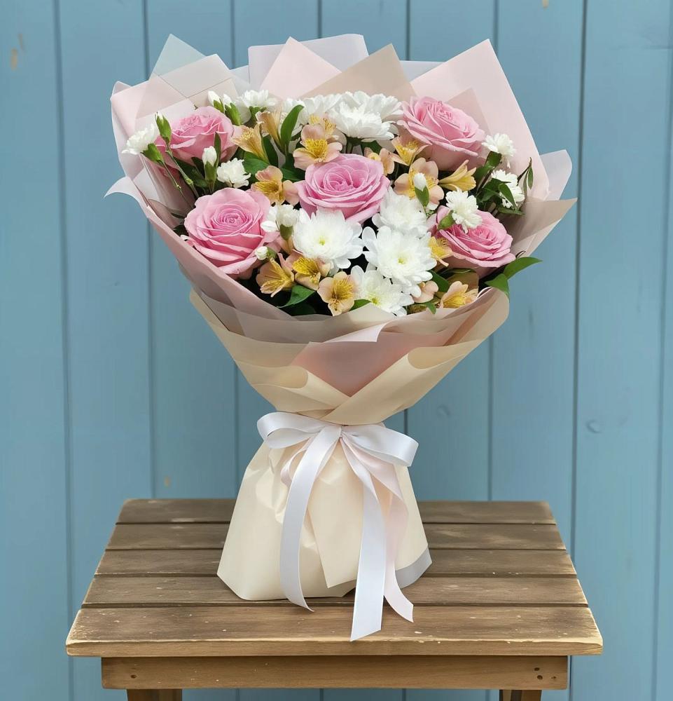 Букет цветов из: Гвоздики, Орхидеи и Розы в Кривополянье