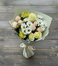 Букет цветов из:  Альстромерии, Розы и Хризантемы в Кривополянье