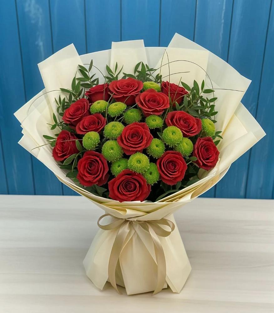 Букет цветов из: Розы и Хризантемы в Кривополянье